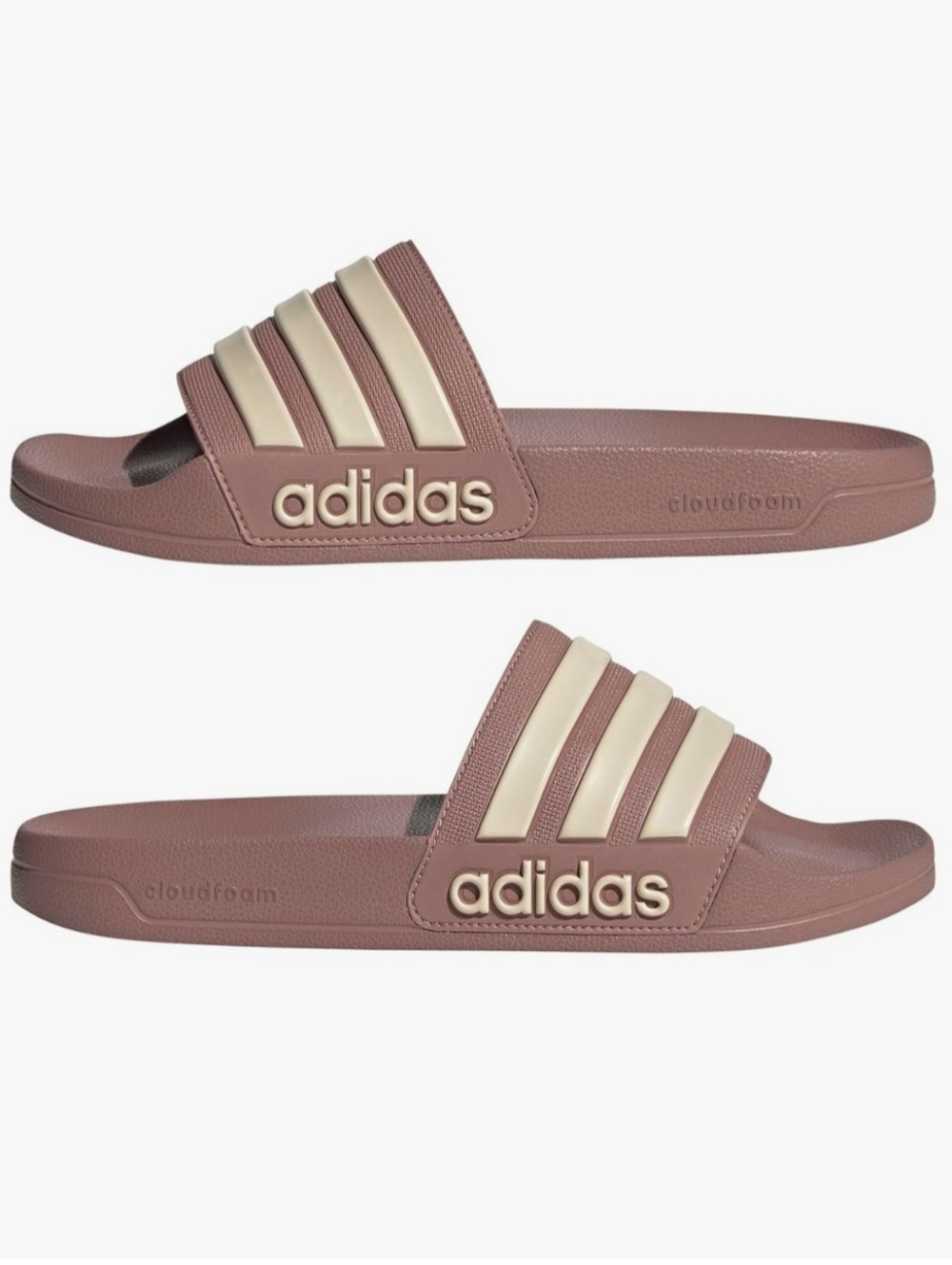 Adidas Unisex Slide Sandals In Warm Clay and Cream CloudFoam Regular Fit M10 W11 - Picture 2 of 9